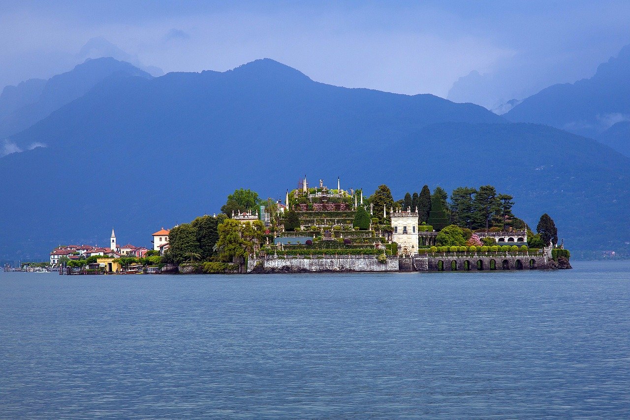 island, lago maggiore, isola bella, italy, lake, blue hour, nature, blue